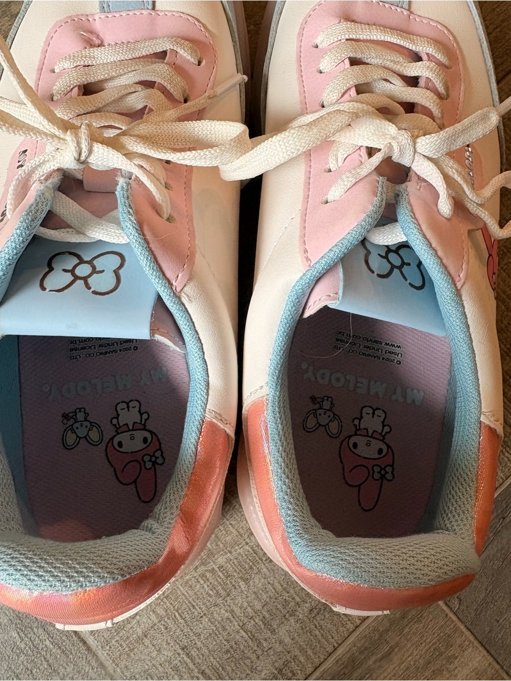 Sanrio My Melody Pastel Pink Blue White Sneakers US size 6 - Picture 8 of 13